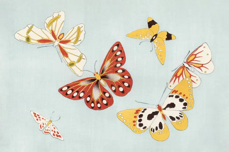 Japanese Butterflies by Kamisaka Sekka